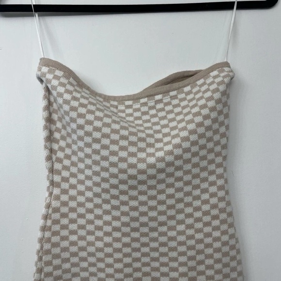 4th and Reckless Checkered Knit Tube Top retro size extra small strapless - Picture 5 of 6